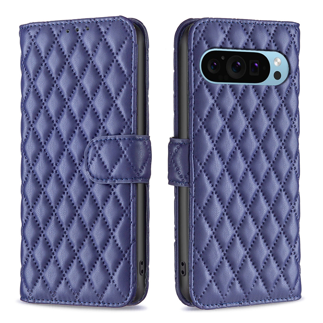 BINFEN COLOR BF Style-14 For Google Pixel 9 Case PU Leather Rhombus Grid Phone Cover BINFEN COLOR BF Style-14 For Google Pixel 9 Case PU Leather Rhombus Grid Phone Cover